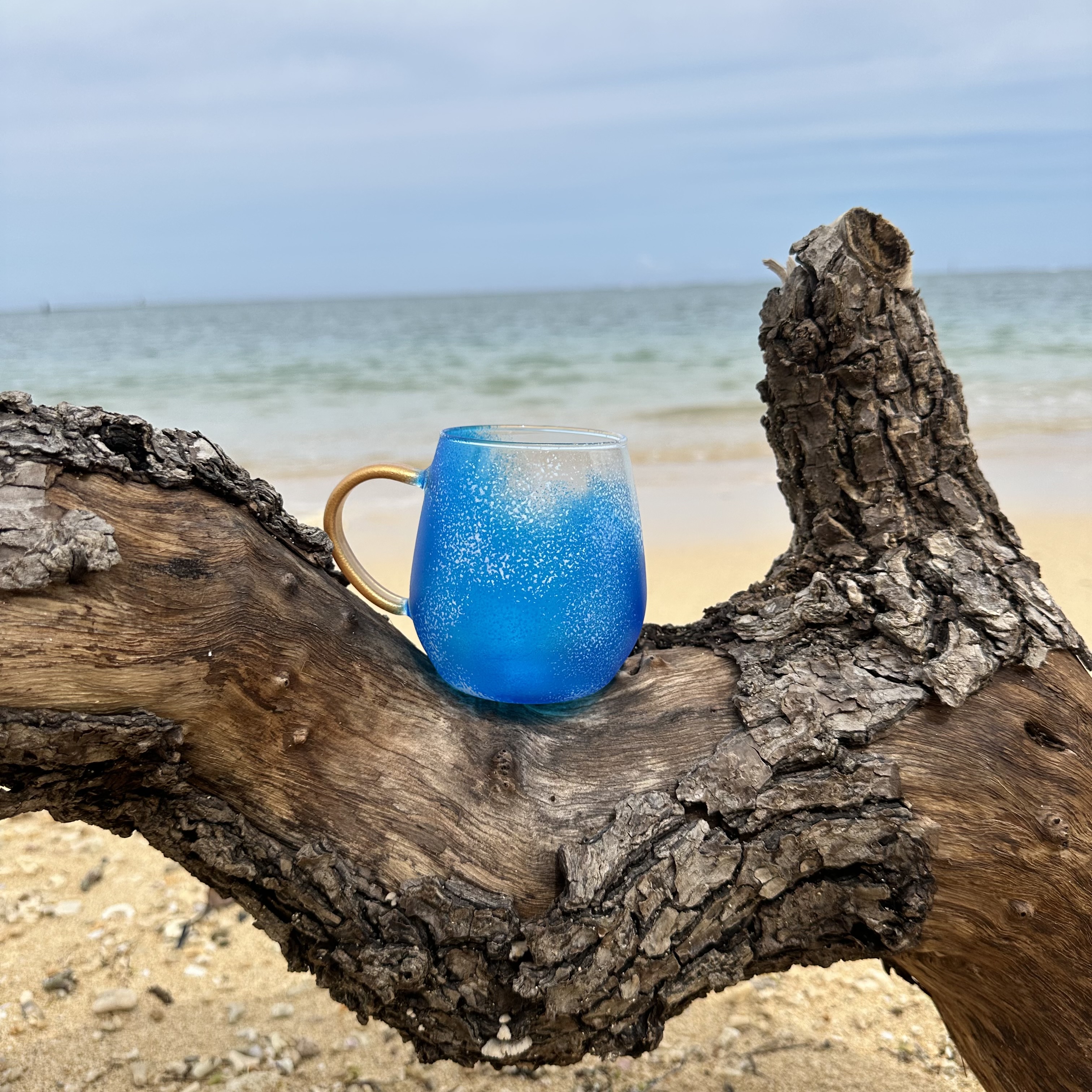 okinawan sky(ocean)/ペア耐熱マグカップ(2個セット) *取手ゴールド